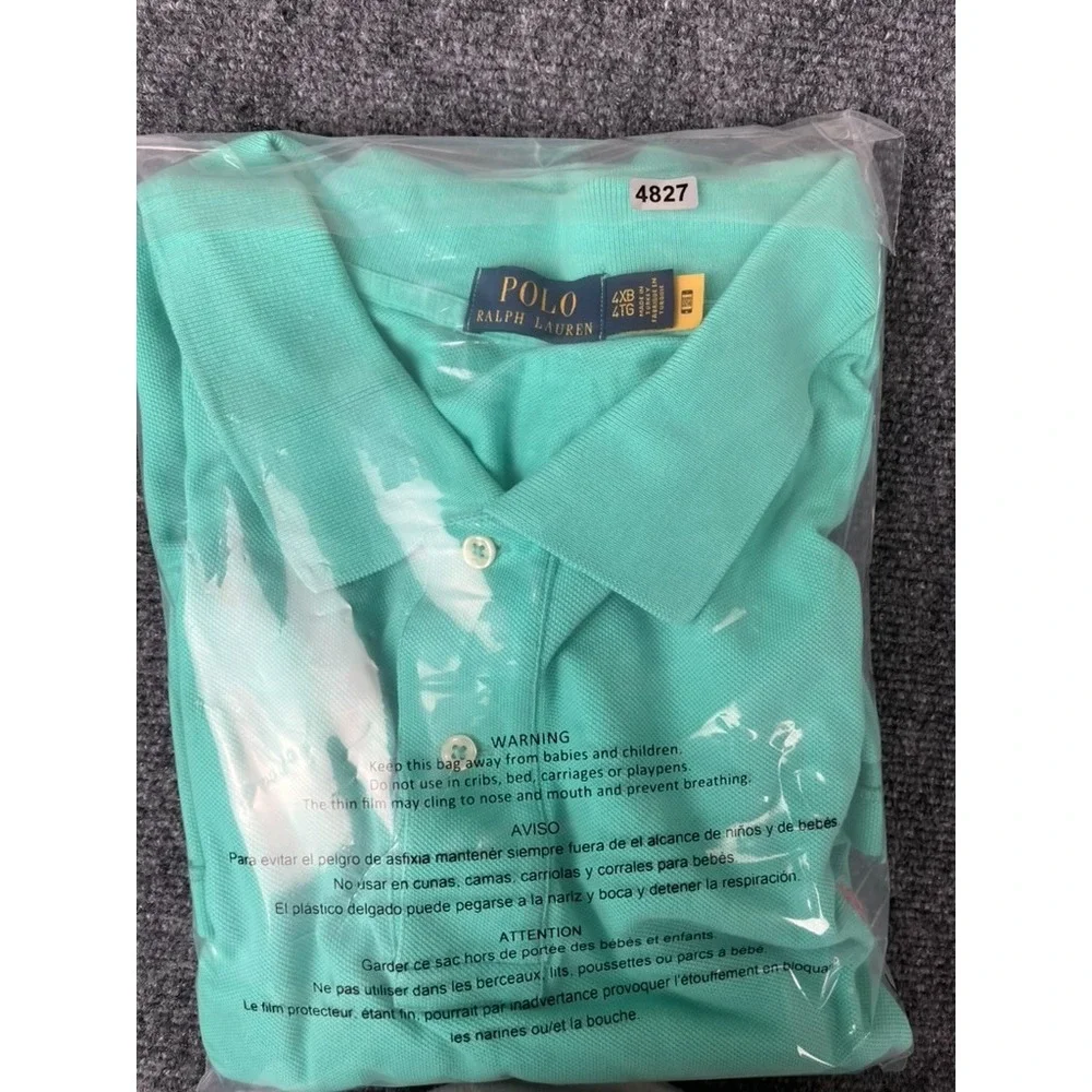 Polo Ralph Lauren Polo Shirt Mens Green Short Sleeve 100% Cotton Preppy Size 4XB